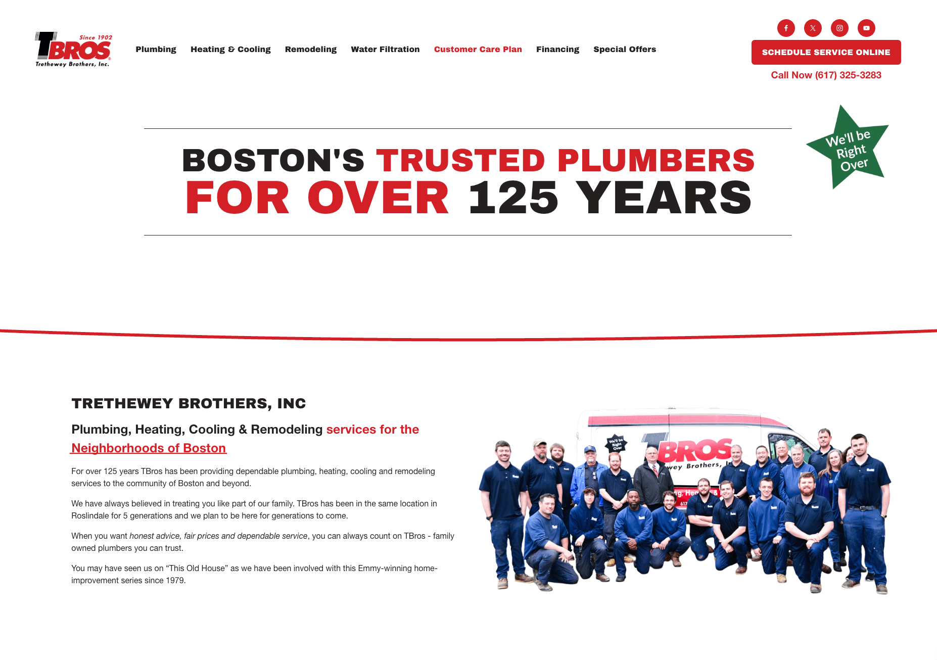 Website for TBros Plumbing