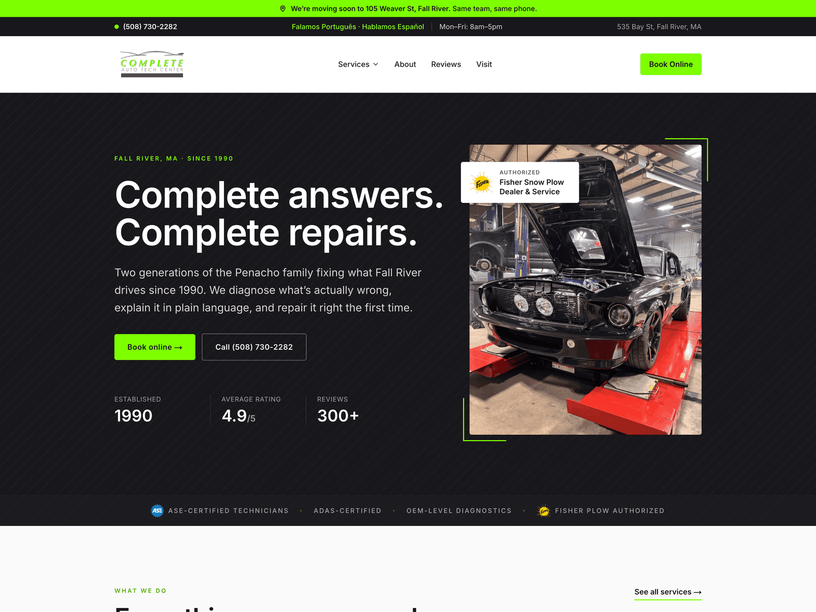 Website for Complete Auto Tech Center