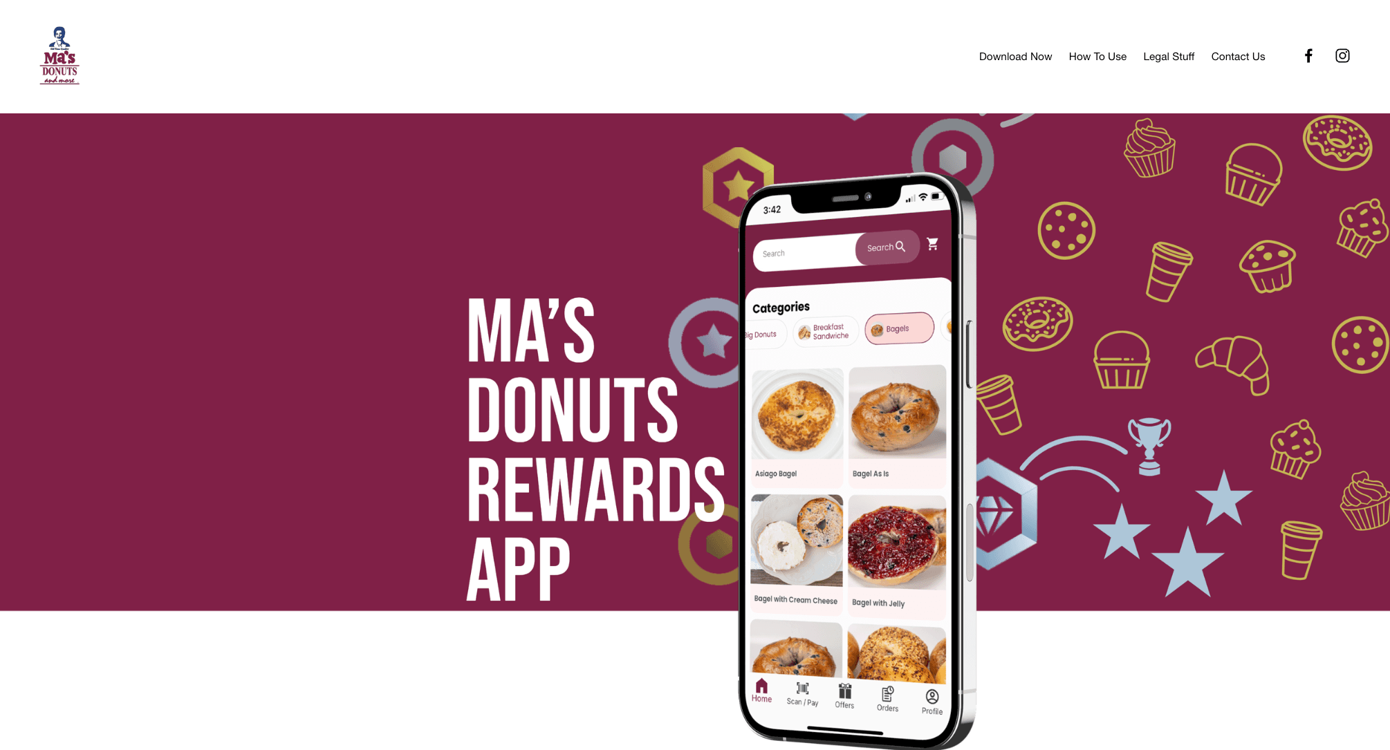 Website for Ma's Donuts & More